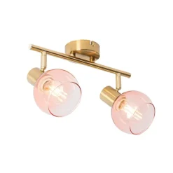 Smart spot goud met roze glas incl. 2 Wifi P45 - Vidro