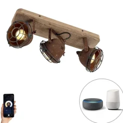 Smart spot roestbruin kantelbaar incl. 3 WiFi GU10 - Gina