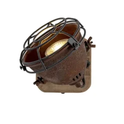Smart spot roestbruin met hout kantelbaar incl. Wifi GU10 - Gina