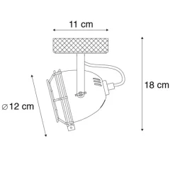 Smart spot roestbruin met hout kantelbaar incl. Wifi GU10 - Gina