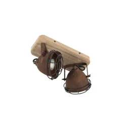 Smart spot roestbruin met hout incl. 2 wifi GU10 - Gina