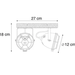 Smart spot roestbruin met hout incl. 2 wifi GU10 - Gina