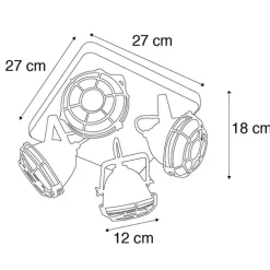 Smart spot roestbruin met hout incl. 4 wifi GU10 - Gina