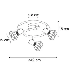 Smart spot zwart draai- en kantelbaar incl. 3 Wifi P45 - Mosh