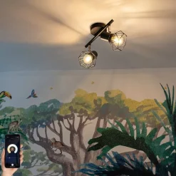 Smart spot zwart draai- en kantelbaar incl. 2 Wifi P45 - Mosh