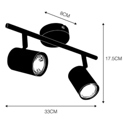 Smart spot zwart kantelbaar incl. 2 WiFi GU10 - Jeana