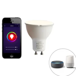 Smart spot zwart kantelbaar incl. 2 WiFi GU10 - Jeana