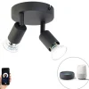 Smart spot zwart kantelbaar rond incl. 2 Wifi GU10 - Jeany