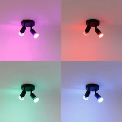 Smart spot zwart kantelbaar rond incl. 2 Wifi GU10 - Jeany