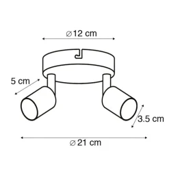 Smart spot zwart kantelbaar rond incl. 2 Wifi GU10 - Jeany