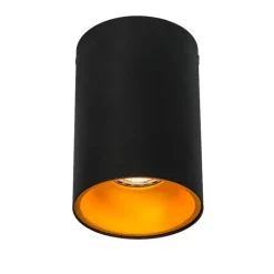 Smart spot zwart met goud incl. wifi GU10 lichtbron - Deep