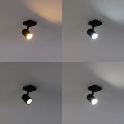 Smart spot zwart verstelbaar vierkant incl. Wifi GU10- Jeana