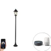 Smart staande buitenlamp zwart 170 cm incl. Wifi ST64 - New Orleans