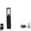 Smart staande buitenlamp zwart 80 cm incl. Wifi ST64 - Charlois