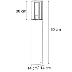 Smart staande buitenlamp zwart 80 cm incl. Wifi ST64 - Charlois