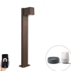 Smart staande buitenlamp roestbruin 65 cm IP44 incl. Wifi GU10 - Baleno