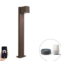 Smart staande buitenlamp roestbruin 65 cm IP44 incl. Wifi GU10 - Baleno