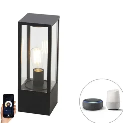 Smart staande buitenlamp zwart 40 cm IP44 incl. Wifi ST64 - Charlois
