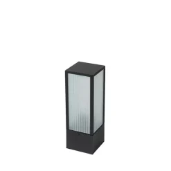 Smart staande buitenlamp zwart met ribbel glas 40 cm incl. Wifi A60 - Charlois