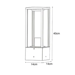 Smart staande buitenlamp zwart met ribbel glas 40 cm incl. Wifi A60 - Charlois