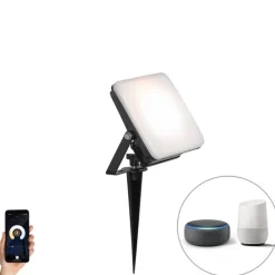 Smart straler zwart 14,5 cm incl. LED IP65 met grondpin - Ruud