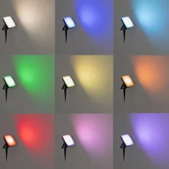 Smart straler zwart 14,5 cm incl. LED IP65 met grondpin - Ruud