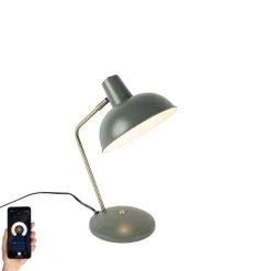 Smart tafellamp groen met brons incl. Wifi P45 - Milou