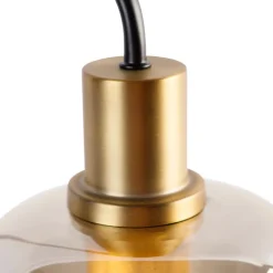 Smart tafellamp zwart met goud en smoke glas incl. Wifi A60 - Zuzanna