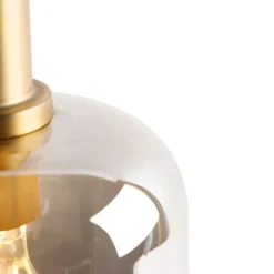 Smart tafellamp zwart met goud en smoke glas incl. Wifi A60 - Zuzanna