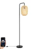 Smart vloerlamp bamboe incl. Wifi ST64 - Yvonne