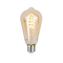 Smart vloerlamp bamboe incl. Wifi ST64 - Yvonne