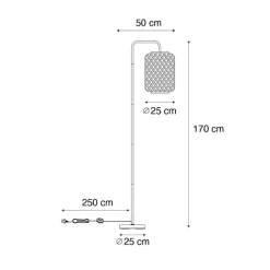 Smart vloerlamp bamboe incl. Wifi ST64 - Yvonne