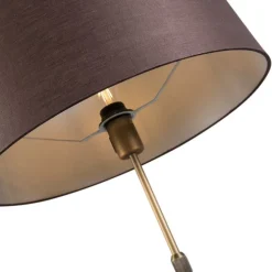Smart vloerlamp brons met bruine kap 45 cm incl. Wifi A60 - Parte