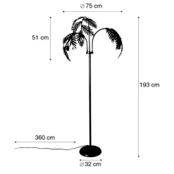 Smart vloerlamp goud 193 cm 3-lichts incl. 3 Wifi P45 - Botanica