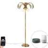 Smart vloerlamp goud 156cm incl. 2 Wifi G95 - Botanica