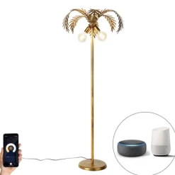 Smart vloerlamp goud 156cm incl. 2 Wifi G95 - Botanica