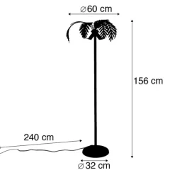 Smart vloerlamp goud 156cm incl. 2 Wifi G95 - Botanica