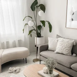 Smart vloerlamp goud met mat glas incl. 2 Wifi P45 - Pallon