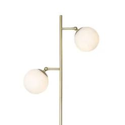 Smart vloerlamp goud met mat glas incl. 2 Wifi P45 - Pallon