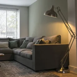 Smart vloerlamp staal incl. Wifi A60 - Hobby