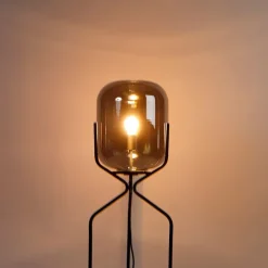 Smart vloerlamp zwart incl. WiFi A60 smoke glas - Bliss