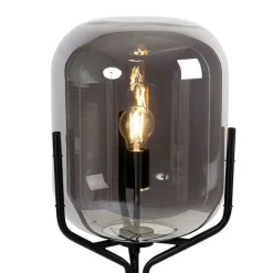 Smart vloerlamp zwart incl. WiFi A60 smoke glas - Bliss