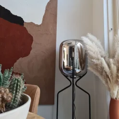 Smart vloerlamp zwart incl. WiFi A60 smoke glas - Bliss