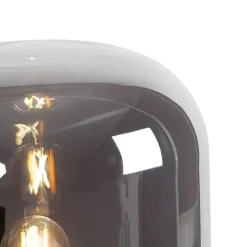 Smart vloerlamp zwart incl. WiFi A60 smoke glas - Bliss