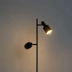 Smart vloerlamp zwart incl. 2 Wifi A60 - Stijn