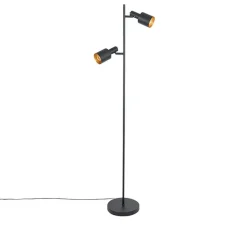 Smart vloerlamp zwart incl. 2 Wifi A60 - Stijn