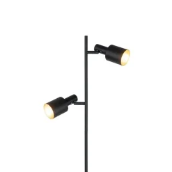 Smart vloerlamp zwart incl. 2 Wifi A60 - Stijn