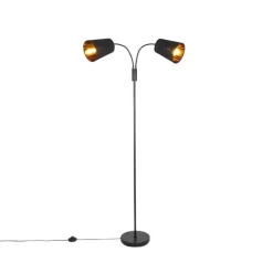 Smart vloerlamp zwart incl. 2 Wifi P45 - Carmen