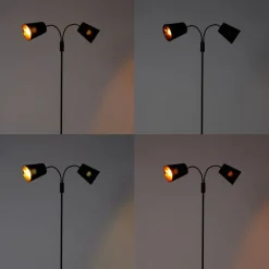 Smart vloerlamp zwart incl. 2 Wifi P45 - Carmen