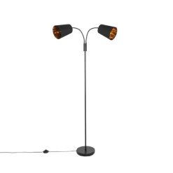 Smart vloerlamp zwart incl. 2 Wifi P45 - Carmen